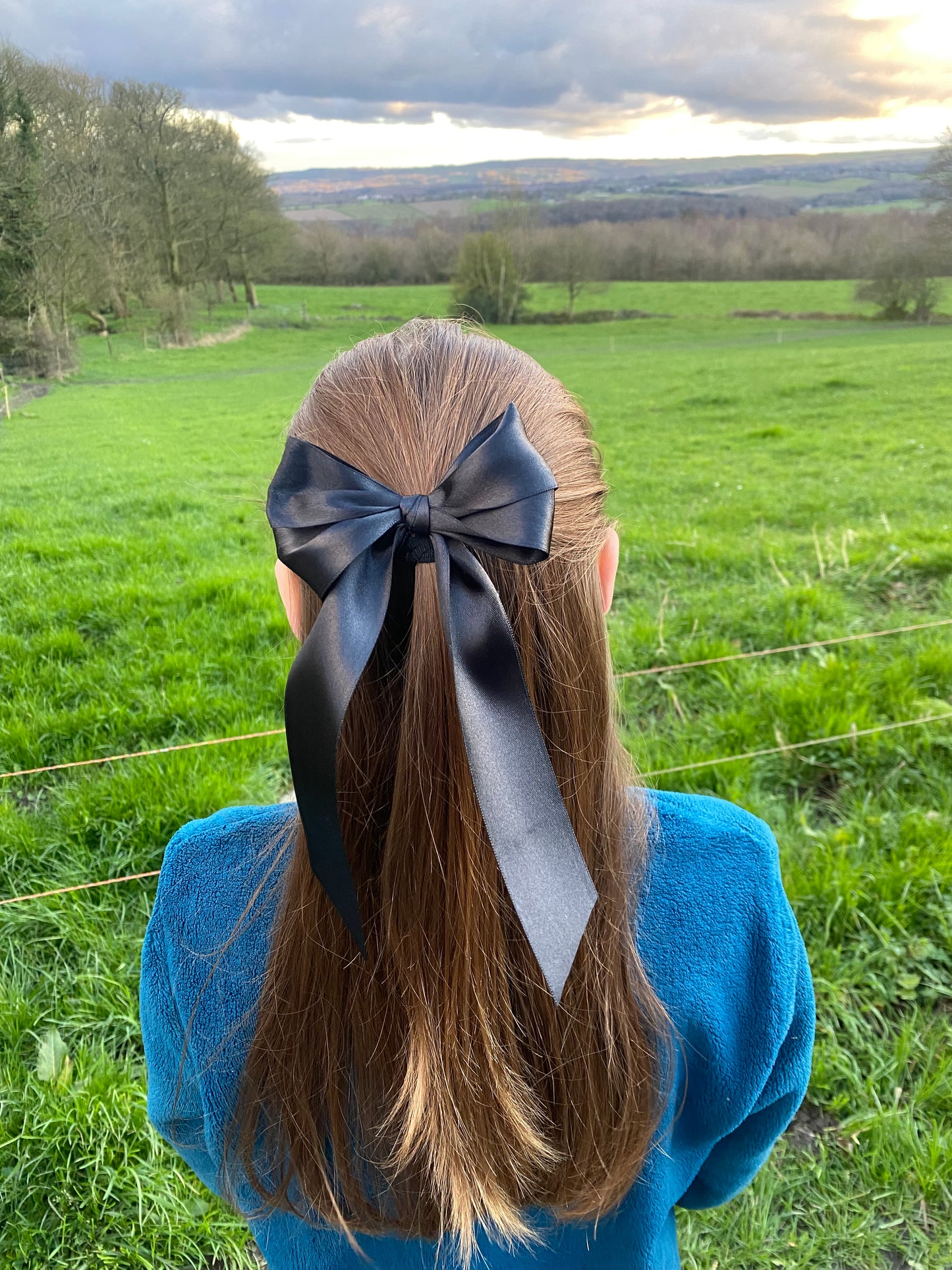 Cerise Pink Large Satin Long Tailed Hair Ribbon