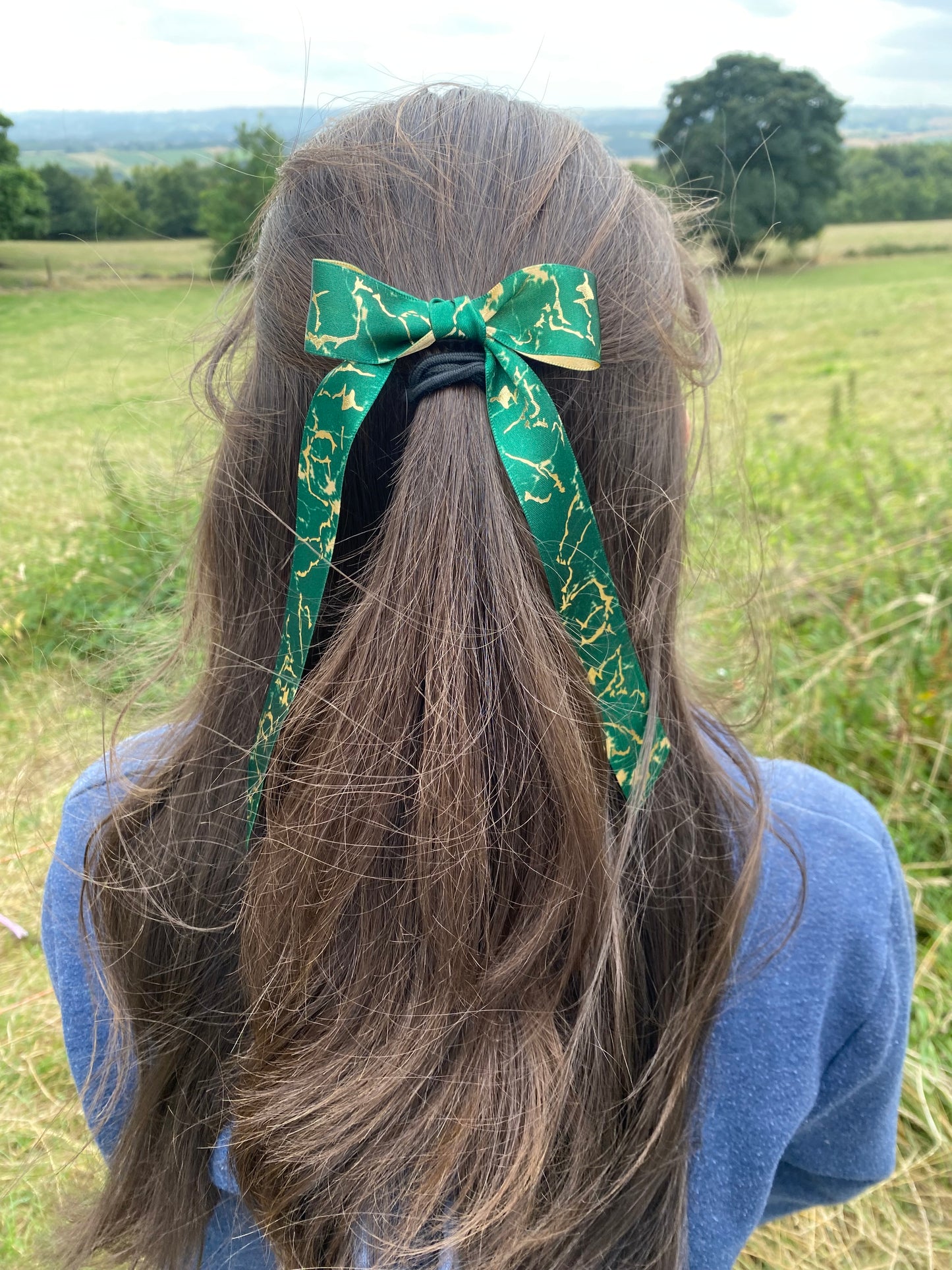 Red Marble Hair Ribbon