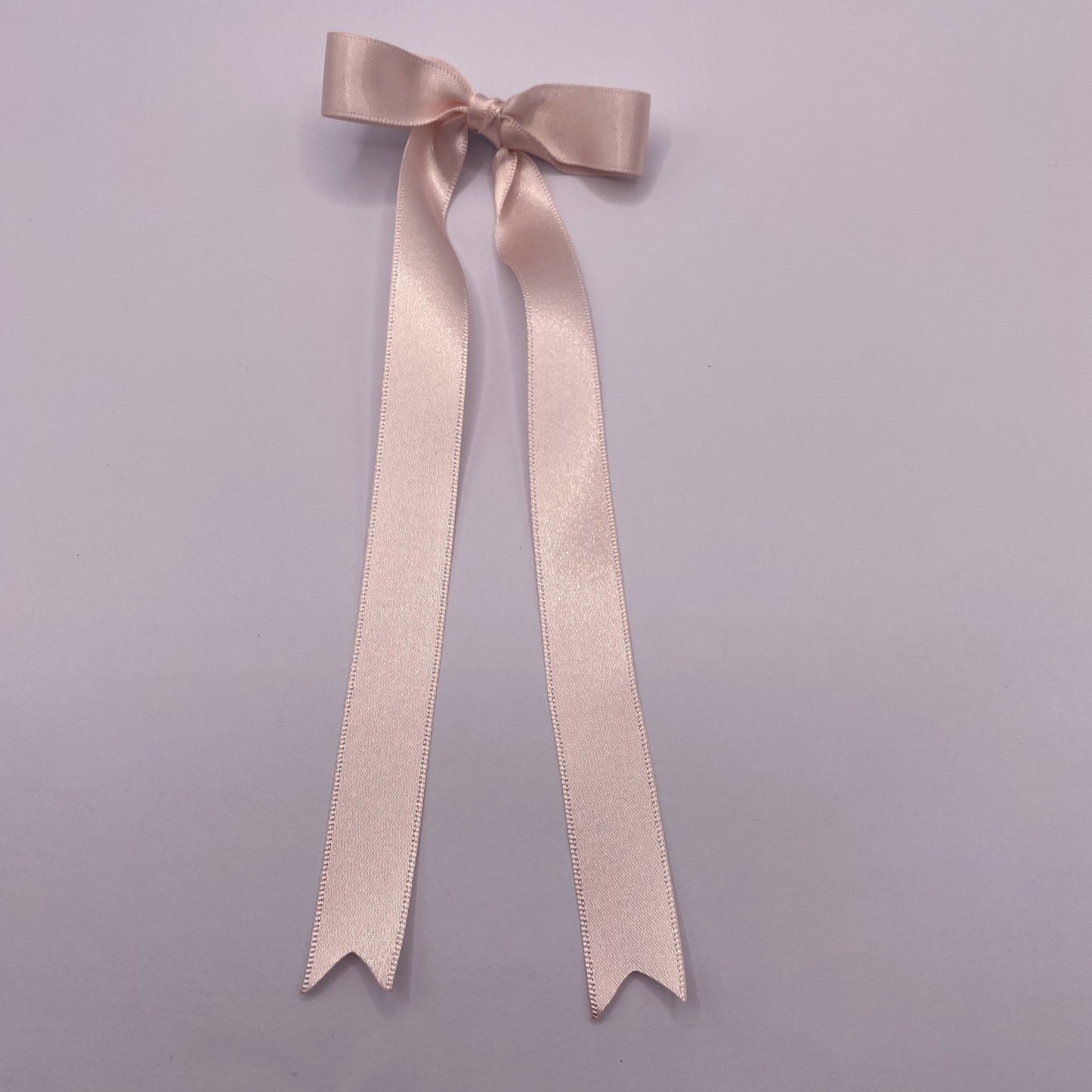 Baby Pink Satin Long Tailed Hair Ribbon