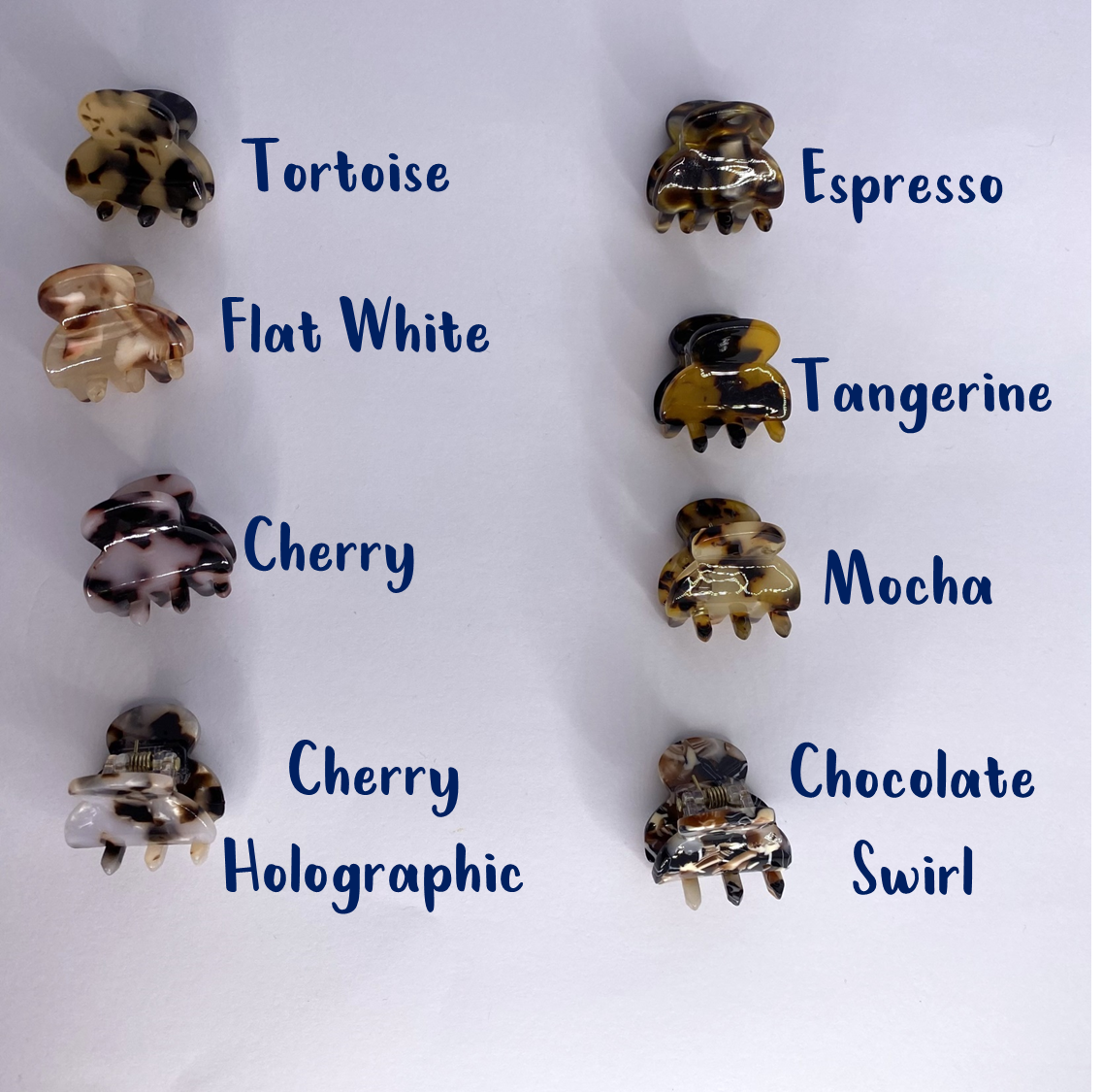Mini Hair Claws - 8 Tortoise Shell variations