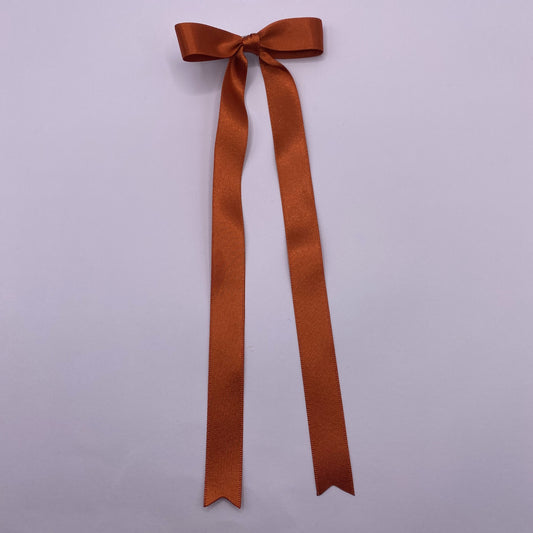 Chocolate Satin Long Tailed Hair Ribbon