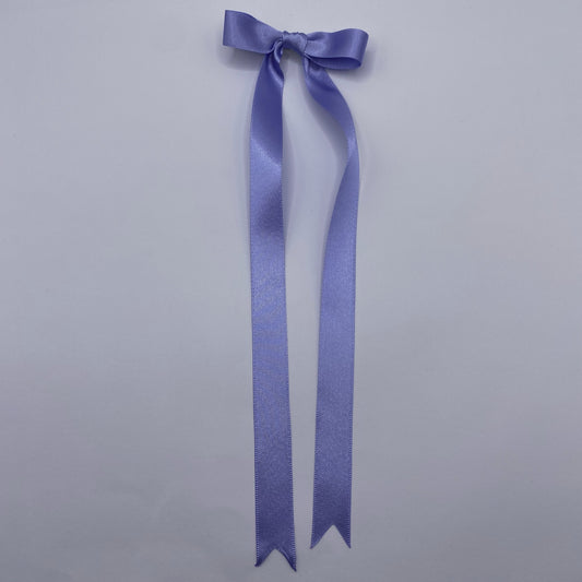 Dark Lilac Satin Long Tailed Hair Ribbon