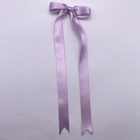 Lilac Satin Long Tailed Hair Ribbon