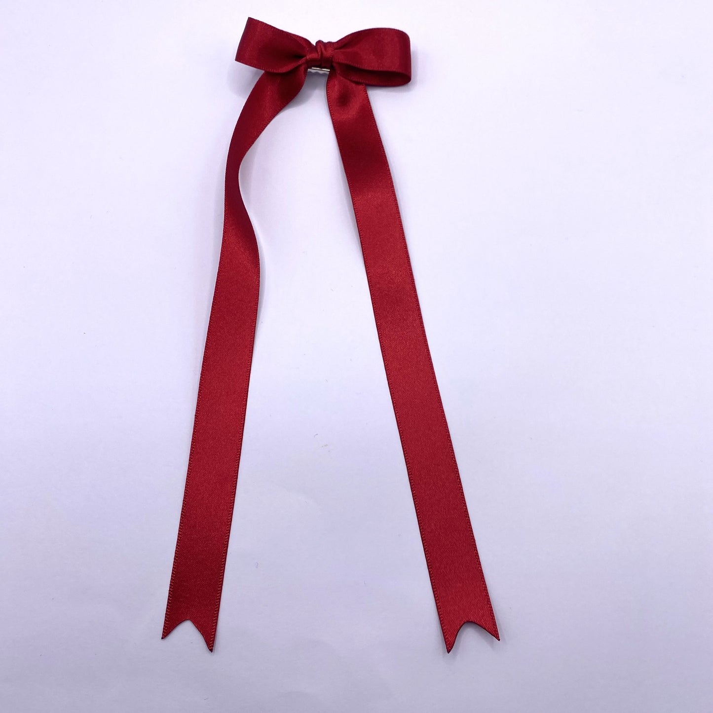 Red Satin Long Tailed Hair Ribbon
